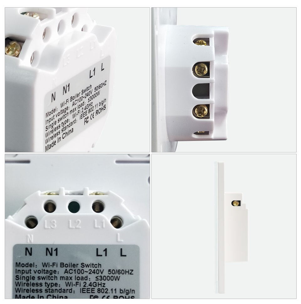 WiFi Smart Boiler Switch Water Heater Smart Life Tuya APP Remote Control Amazon Alexa Echo Google Home Voice Control Glass Panel