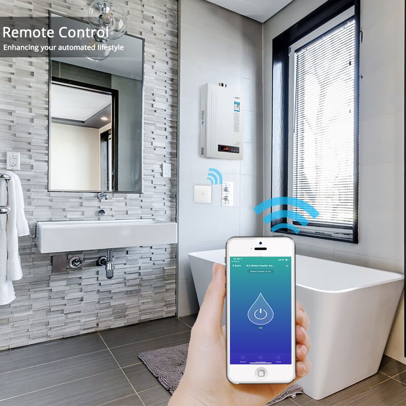 WiFi Smart Boiler Switch Water Heater Smart Life Tuya APP Remote Control Amazon Alexa Echo Google Home Voice Control Glass Panel