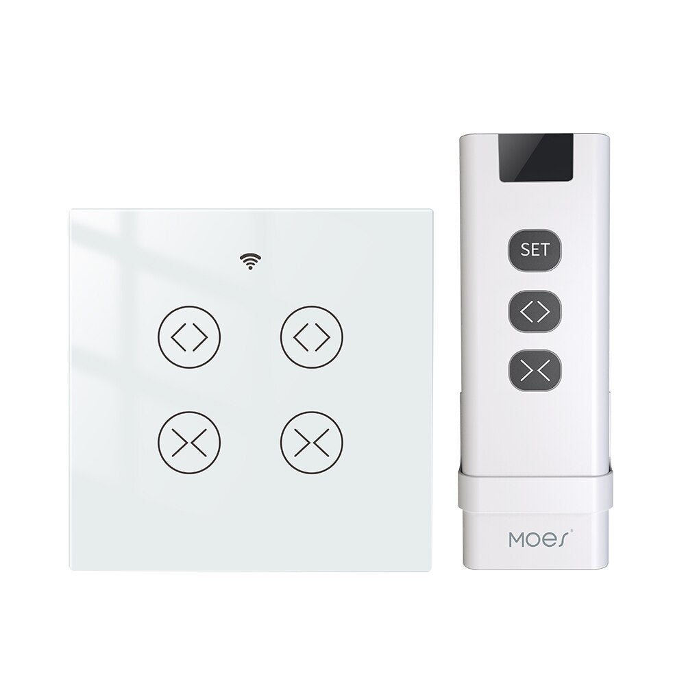 MFUNSHION WiFi RF Tuya 2 Gang Double Curtain Blind Switch for Roller Shutter Electric Motor With Google Home Alexa Smart Life