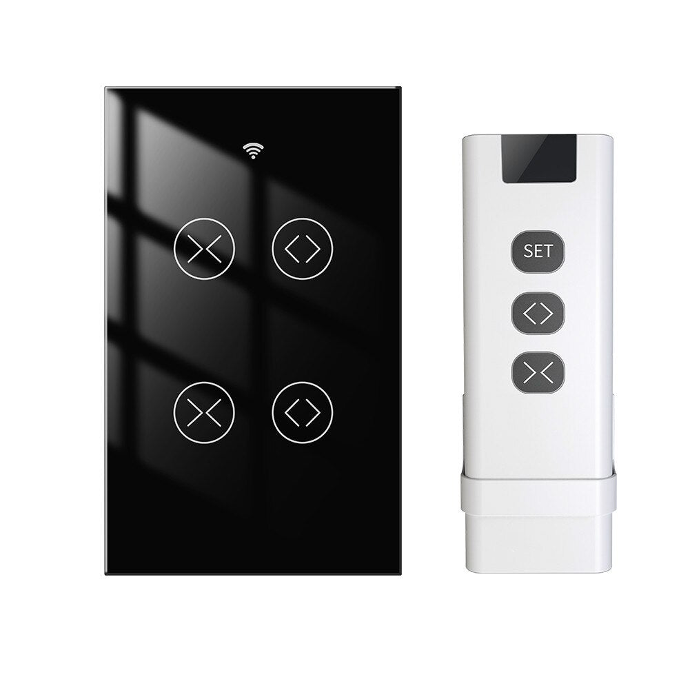 MFUNSHION WiFi RF Tuya 2 Gang Double Curtain Blind Switch for Roller Shutter Electric Motor With Google Home Alexa Smart Life