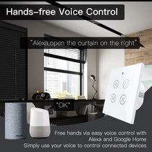 Load image into Gallery viewer, MFUNSHION WiFi RF Tuya 2 Gang Double Curtain Blind Switch for Roller Shutter Electric Motor With Google Home Alexa Smart Life