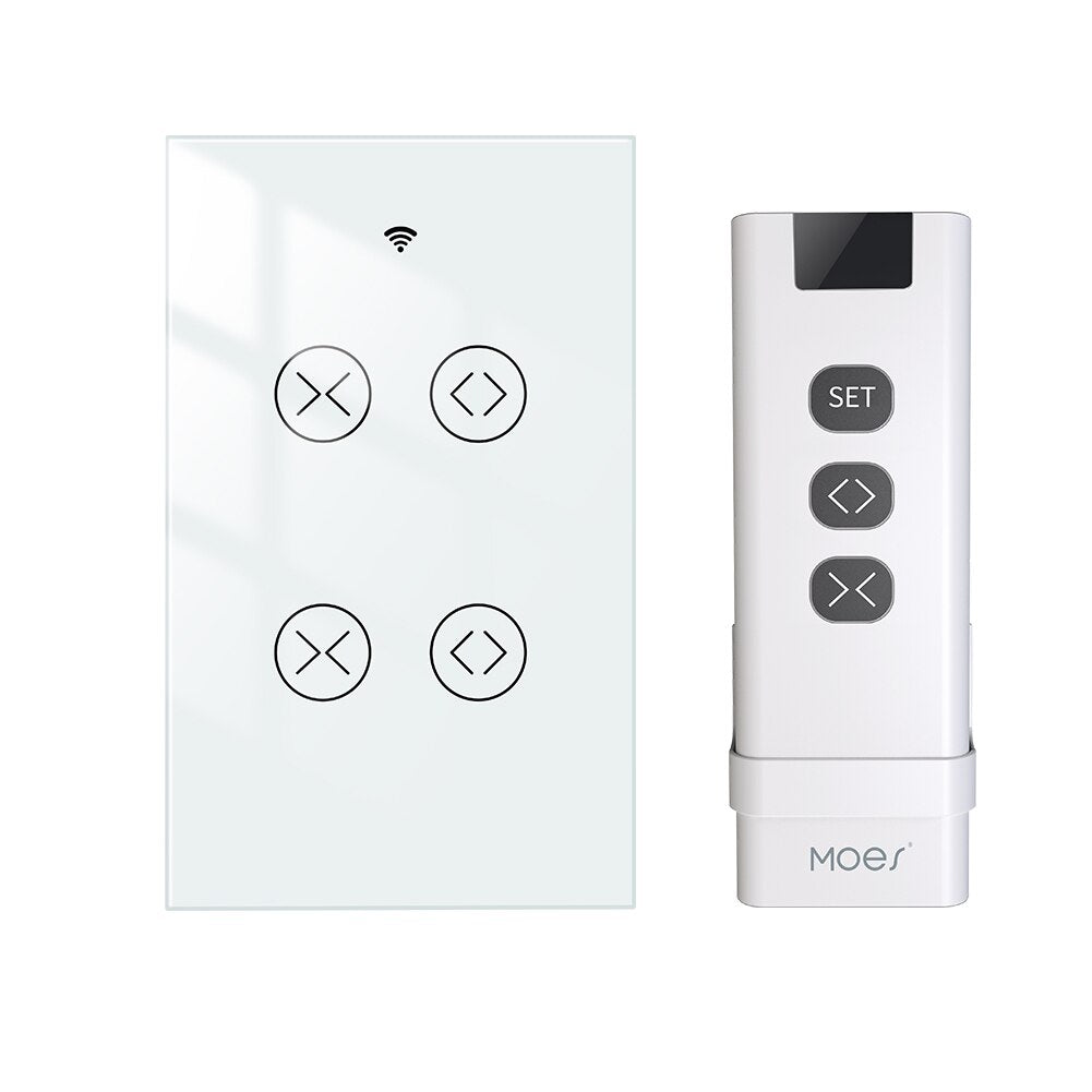 MFUNSHION WiFi RF Tuya 2 Gang Double Curtain Blind Switch for Roller Shutter Electric Motor With Google Home Alexa Smart Life