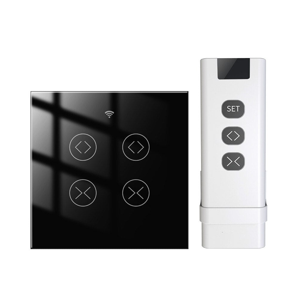 MFUNSHION WiFi RF Tuya 2 Gang Double Curtain Blind Switch for Roller Shutter Electric Motor With Google Home Alexa Smart Life