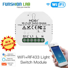 Load image into Gallery viewer, Mini DIY WiFi RF433 Smart Relay Switch Module Smart Life/Tuya App Control, Work with Alexa Google Home 1 Gang 1/2 Way