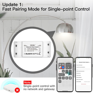 MoesHouse Bluetooth Smart Switch Relay Module Single Point Control Sigmesh Wireless Remote Control with Alexa Google Home tuya