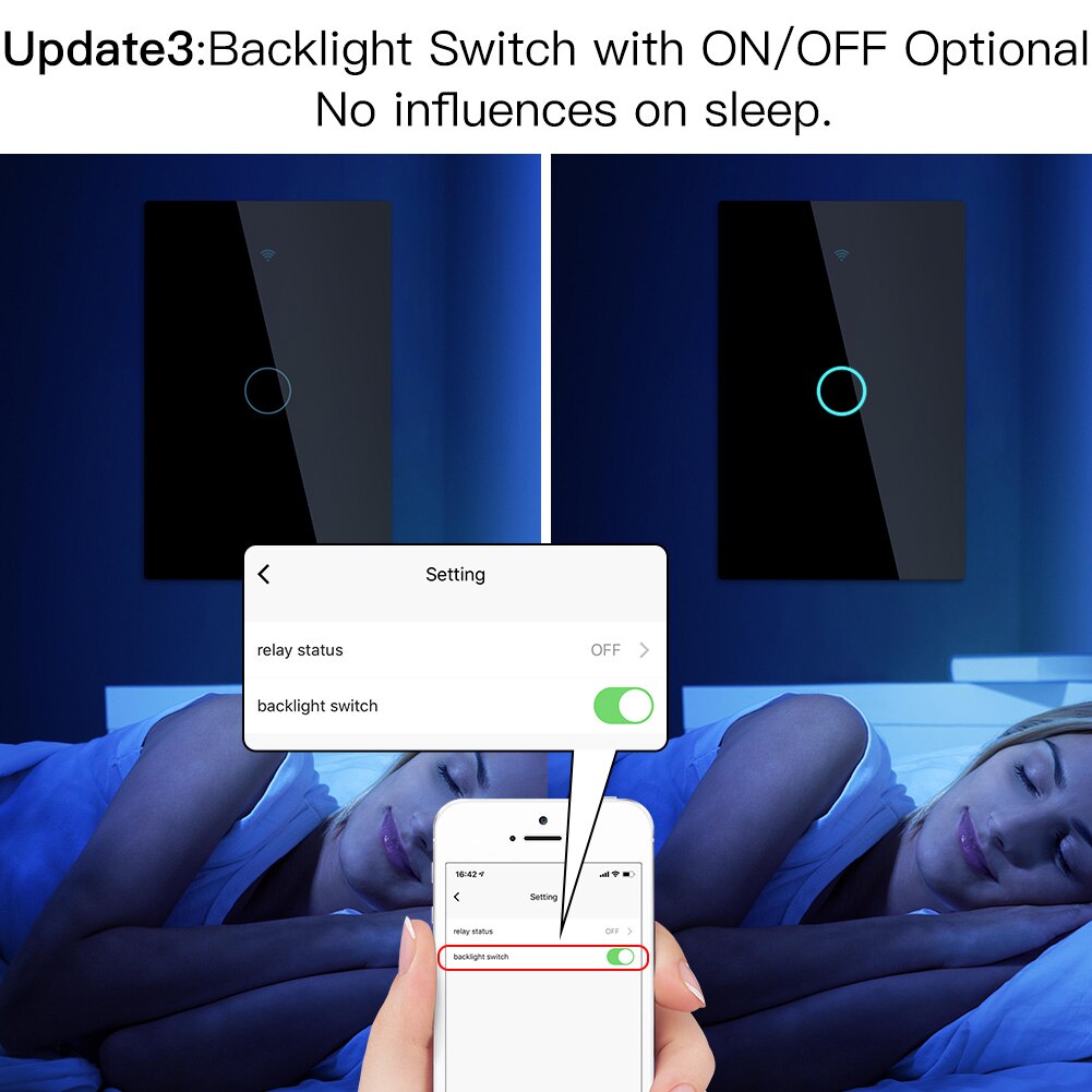 Smart Wifi+RF Glass Panel Switch Smart Life/Tuya App Multi-Control Association Voice Control with Alexa Google Home 1/2/3 Gang