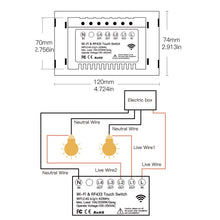 Load image into Gallery viewer, Smart Wifi+RF Glass Panel Switch Smart Life/Tuya App Multi-Control Association Voice Control with Alexa Google Home 1/2/3 Gang