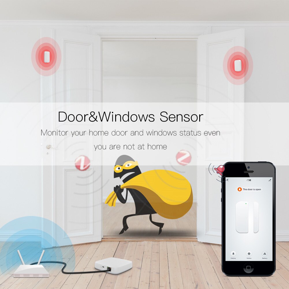 Tuya Smart Zigbee Gateway Hub Home Automation Scene Security Alarm Kit PIR Door&Window Temperature&Humidity Sensor Smart Life