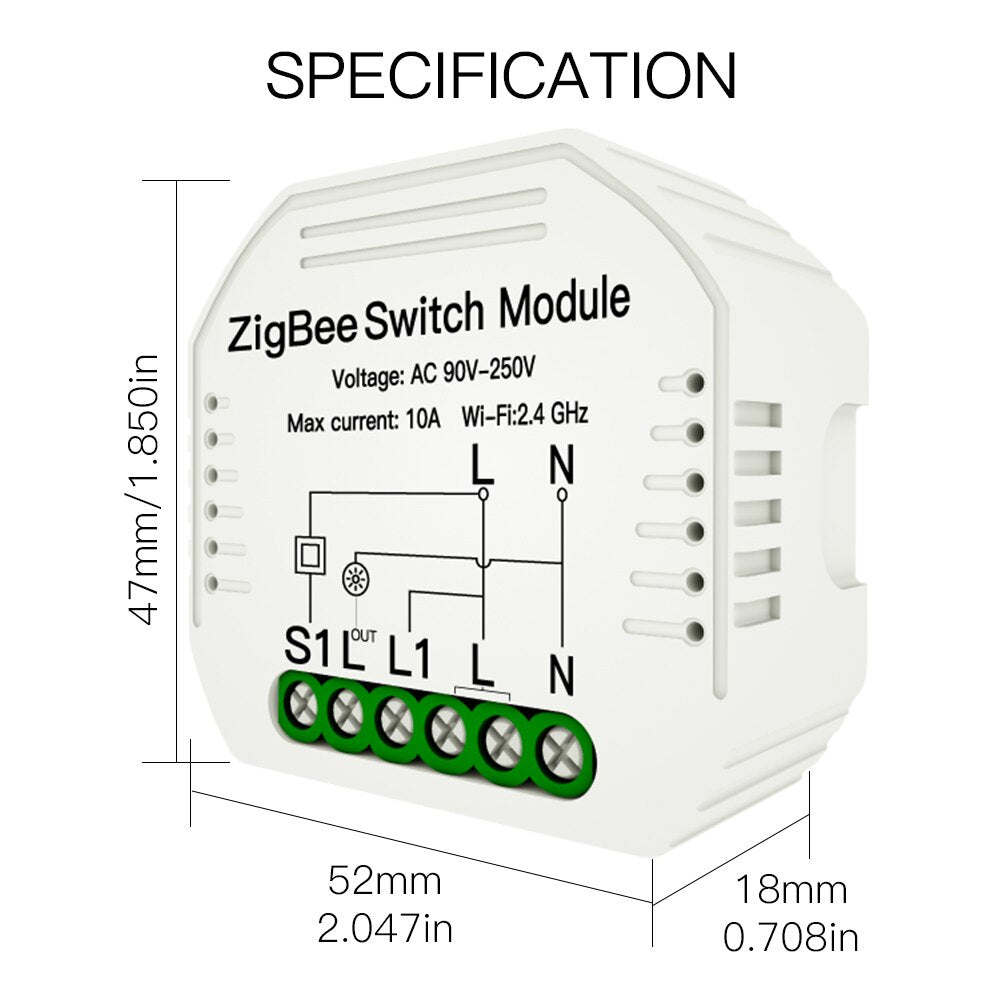 Tuya ZigBee 3.0 Smart Light Switch Module Smart Life/Tuya Wireless Remote Control, Work with Alexa Google Home for Voice Control