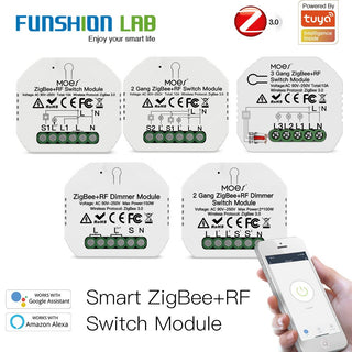 Tuya ZigBee 3.0 Smart Light Switch Relay Module 1/2/3 Gang Smart Life/Tuya App Control, Works with Alexa Google Home Yandex