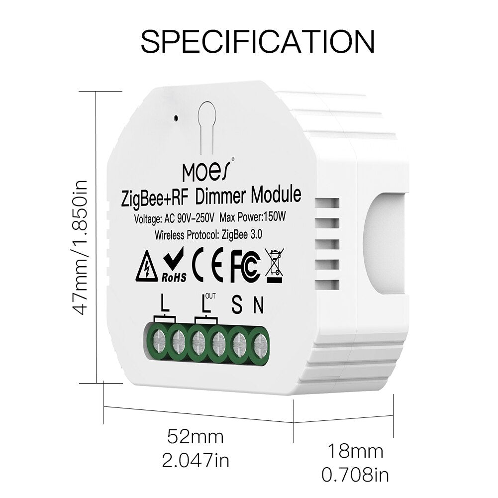 Tuya ZigBee 3.0 Smart Light Switch Relay Module 1/2/3 Gang Smart Life/Tuya App Control, Works with Alexa Google Home Yandex