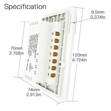 Load image into Gallery viewer, White RF433+WiFi Smart Wall Touch Switch No Neutral Wire Needed Single Wire Wall Switch Work with Alexa Google Home 170-250V