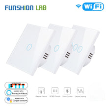 White WiFi Smart Wall Switch Neutral Wire Needed Wireless Smart Life Tuya Remote Control Single Fire Work With Alexa RF433