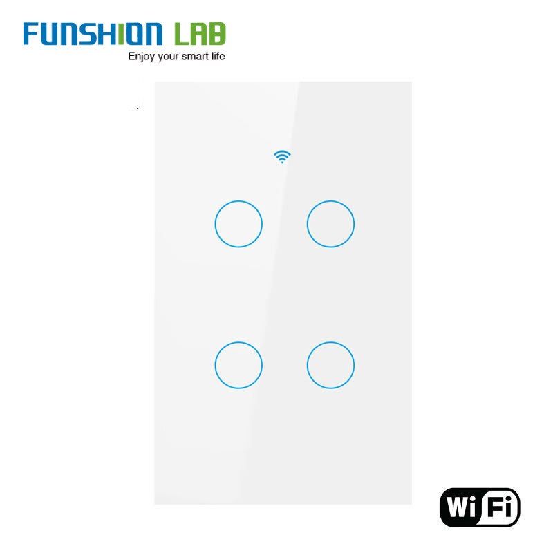 White WiFi Smart Wall Switch Neutral Wire Needed Wireless Smart Life Tuya Remote Control Single Fire Work With Alexa RF433