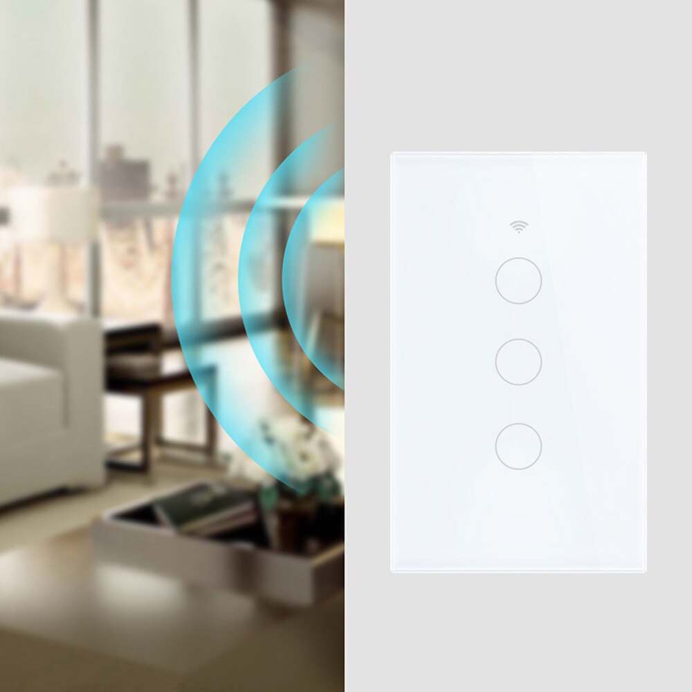 White WiFi Smart Wall Switch No Neutral Wire Needed Wireless Smart Life Tuya Remote Control Single Fire Work With Alexa RF433