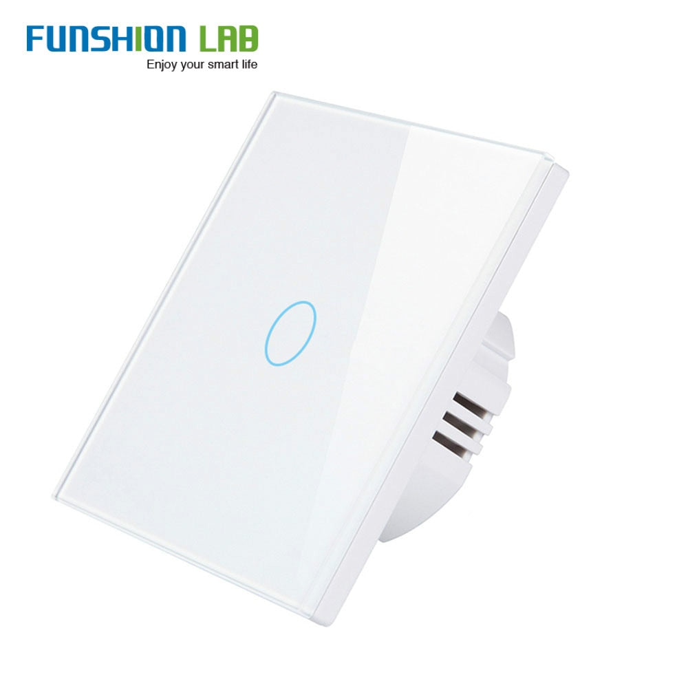White WiFi Smart Wall Switch No Neutral Wire Needed Wireless Smart Life Tuya Remote Control Single Fire Work With Alexa RF433