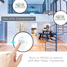 Load image into Gallery viewer, White WiFi Smart Wall Switch No Neutral Wire Needed Wireless Smart Life Tuya Remote Control Single Fire Work With Alexa RF433