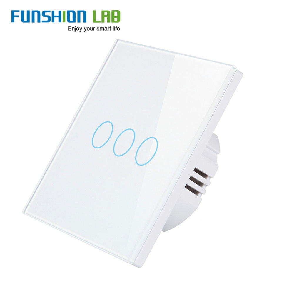 White WiFi Smart Wall Switch No Neutral Wire Needed Wireless Smart Life Tuya Remote Control Single Fire Work With Alexa RF433
