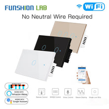 White WiFi Smart Wall Switch No Neutral Wire Needed Wireless Smart Life Tuya Remote Control Single Fire Work With Alexa RF433
