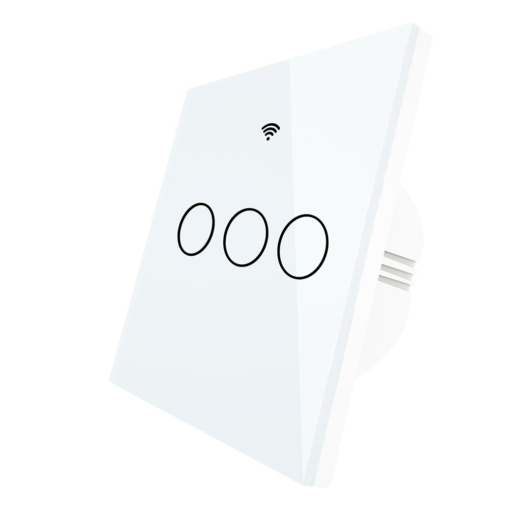White WiFi Smart Wall Touch Light Switch Smart Life Tuya APP Wireless Remote Control Work with Alexa Echo Google Home