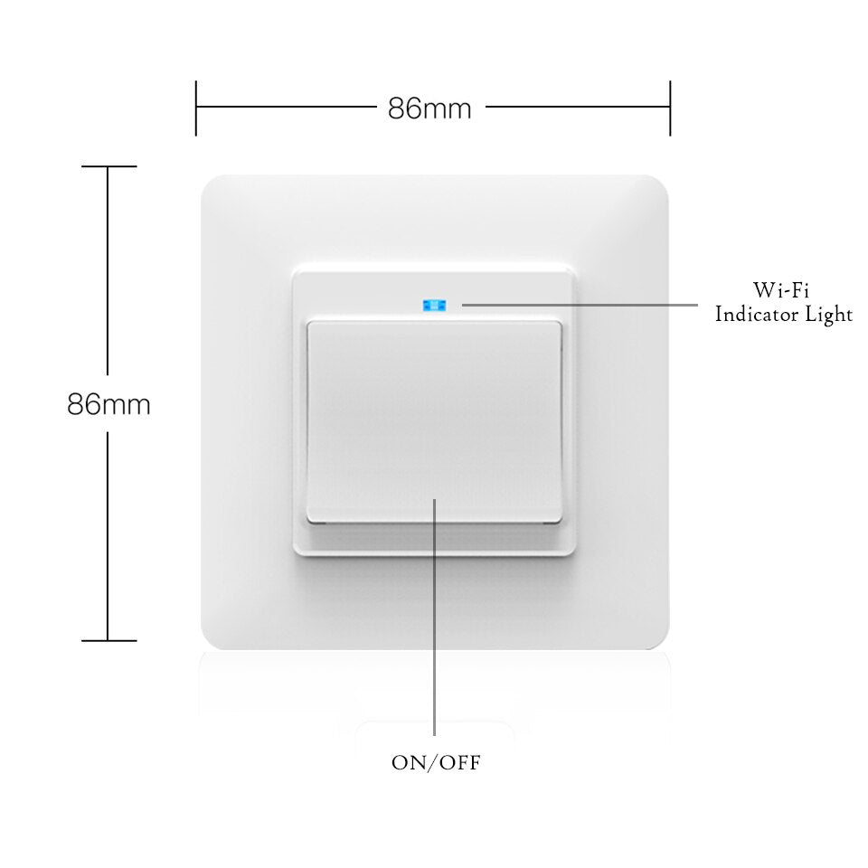 WiFi DE Smart Push Button Switch 1/2/3Gang Removable&Detachable Smart Life Tuya App Remote Control Work with Alexa Google Home