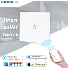 Load image into Gallery viewer, WiFi Smart Boiler Switch Water Heater Smart Life Tuya APP Remote Control Amazon Alexa Echo Google Home Voice Control Glass Panel