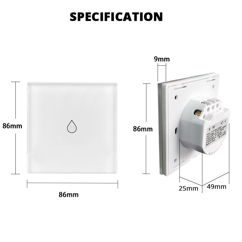 WiFi Smart Boiler Switch Water Heater Smart Life Tuya APP Remote Control Amazon Alexa Echo Google Home Voice Control Glass Panel