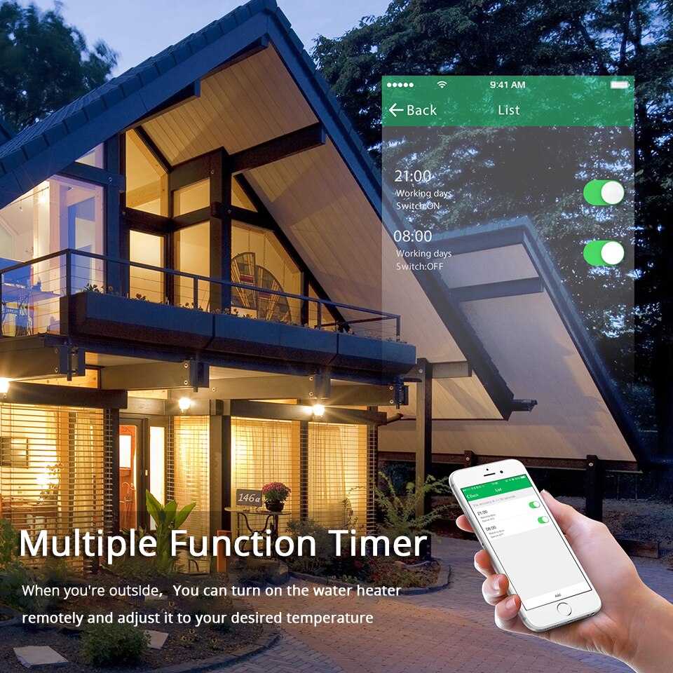 WiFi Smart Boiler Switch Water Heater Smart Life Tuya APP Remote Control Amazon Alexa Echo Google Home Voice Control Glass Panel
