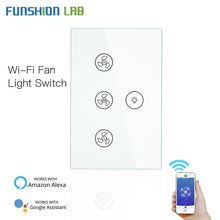 Load image into Gallery viewer, WiFi Smart Ceiling Fan Light Wall Switch,Smart Life/Tuya APP Remote Various Speed Control, Compatible with Alexa and Google Home