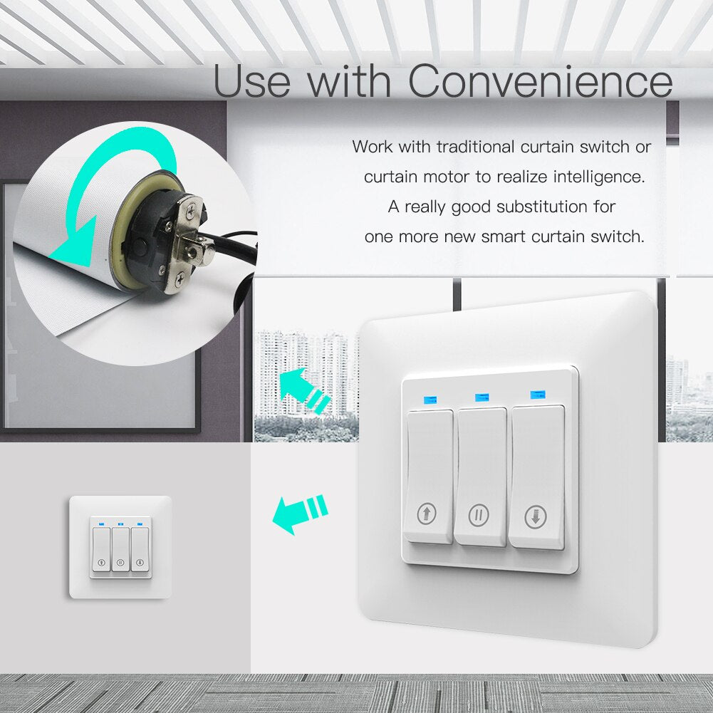 WiFi Smart Curtain Switch Tuya Smart Life App Remote Control Motorized Curtain Motor Roller Blinds,Works with Alexa Google Home