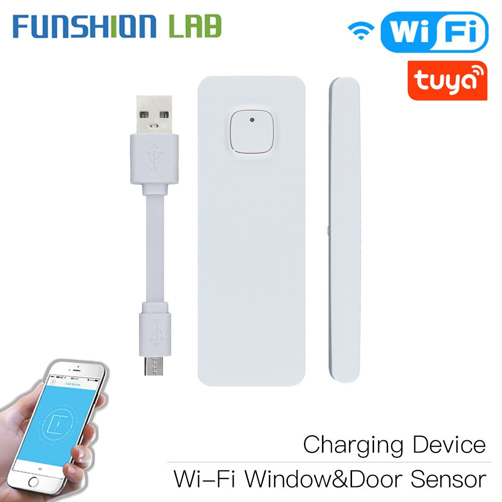 WiFi Smart Door/Window Sensor APP Notification Alerts Home Alarm Security Detector, Compatible With Alexa Google Home