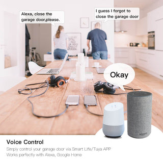 WiFi Smart Garage Door Controller Smart Life APP Remote Open Close Monitor Compatible With Alexa Echo Google Home No Hub Require