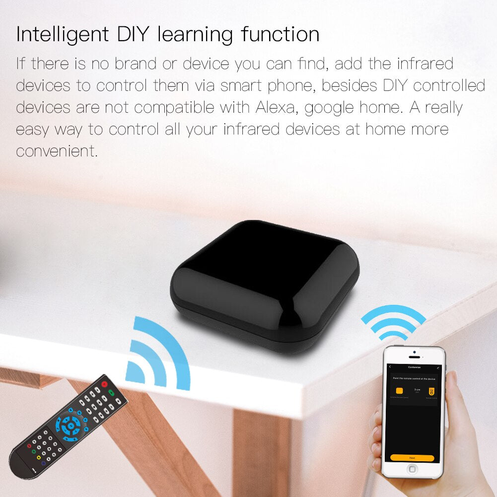 WiFi Smart IR Wireless Infrared Remote Control TV Air Condition SAT by Smart Life/Tuya APP,Works with Alexa Echo Google Home