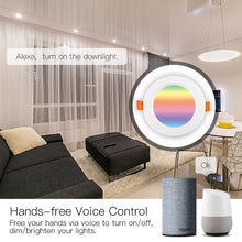 Load image into Gallery viewer, WiFi Smart LED Downlight Dimming Round Spot Light  7W RGB Color Changing 2700K-6500K Warm Cool light Work with Alexa Google Home