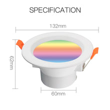 Load image into Gallery viewer, WiFi Smart LED Downlight Dimming Round Spot Light  7W RGB Color Changing 2700K-6500K Warm Cool light Work with Alexa Google Home