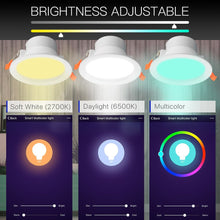 Load image into Gallery viewer, WiFi Smart LED Downlight Dimming Round Spot Light  7W RGB Color Changing 2700K-6500K Warm Cool light Work with Alexa Google Home