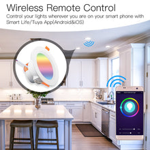 Load image into Gallery viewer, WiFi Smart LED Downlight Dimming Round Spot Light  7W RGB Color Changing 2700K-6500K Warm Cool light Work with Alexa Google Home