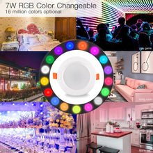 Load image into Gallery viewer, WiFi Smart LED Downlight Dimming Round Spot Light  7W RGB Color Changing 2700K-6500K Warm Cool light Work with Alexa Google Home