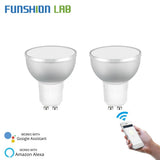 WiFi Smart LED Light Bulb 2700-6500k RGBCW Warm White Daylight Multicolor 50W Equivalent Work with Alexa Google Home GU10 2 Pack