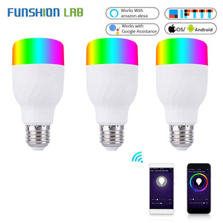 WiFi Smart Light Bulb Intelligent Colorful LED Lamp 7W RGBW APP Remote Control Works with Alexa Google for Smart Home E27 E26