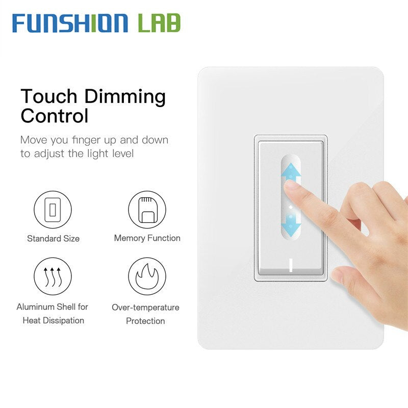 WiFi Smart Light Dimmer Switch Elegantly Designed Smart Life APP Works with Alexa Google Home for Voice Control,No Hub Required