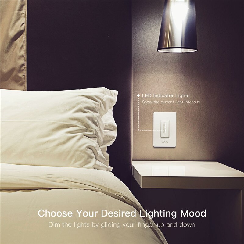 WiFi Smart Light Dimmer Switch Elegantly Designed Smart Life APP Works with Alexa Google Home for Voice Control,No Hub Required