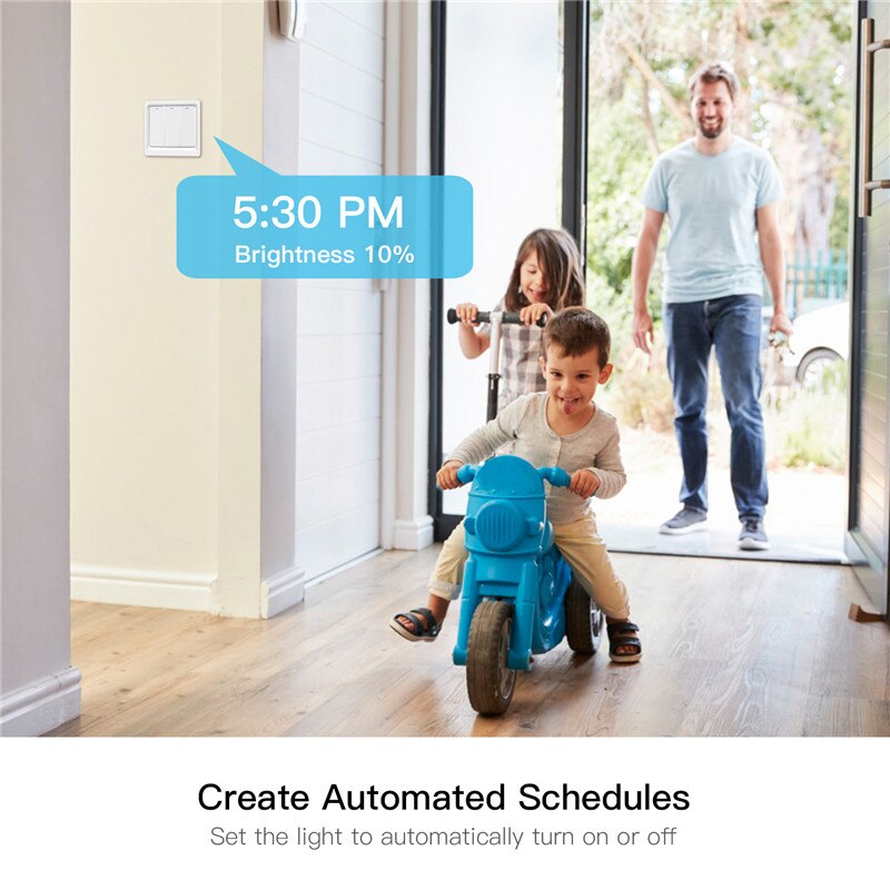 WiFi Smart Light LED Switch Push Button Smart Life/Tuya APP Remote Control Works with Alexa Google Home for Voice Control 3 Gang