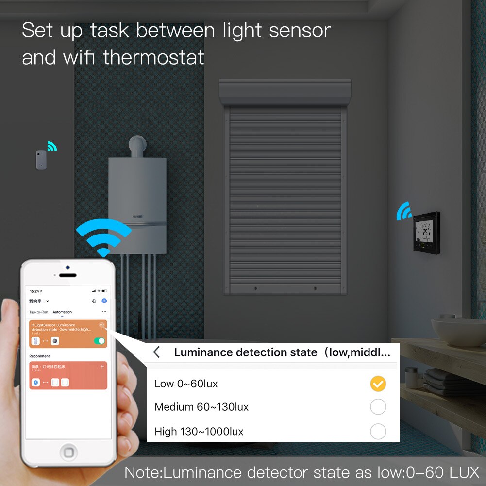 WiFi Smart Light Sensor Tuya Smart Life App Control Lighting Illumination Sensor Detector to AI Automation 1000LUX 12V Max