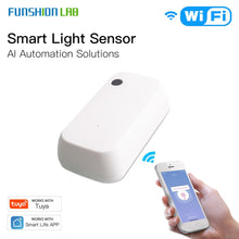 Load image into Gallery viewer, WiFi Smart Light Sensor Tuya Smart Life App Control Lighting Illumination Sensor Detector to AI Automation 1000LUX 12V Max