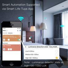 Load image into Gallery viewer, WiFi Smart Light Sensor Tuya Smart Life App Control Lighting Illumination Sensor Detector to AI Automation 1000LUX 12V Max