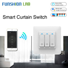 Load image into Gallery viewer, WiFi Smart Push Button Curtain Roller Blinds Shutter Switch Tuya Remote Control Motorized Motor Works with Alexa Google Home