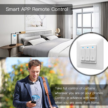 Load image into Gallery viewer, WiFi Smart Push Button Curtain Roller Blinds Shutter Switch Tuya Remote Control Motorized Motor Works with Alexa Google Home