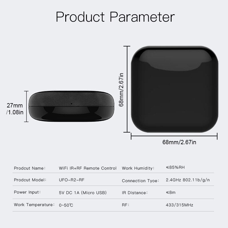 WiFi Smart RF+IR Universal Remote Controller RF Appliances Appliances Tuya Smart Life App Voice Control via Alexa Google Home