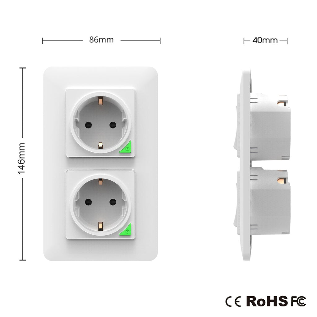 WiFi Smart Socket EU DE Removable Detachable from Wall Plate Smart Life Tuya App Control Works with Alexa Echo Google Home